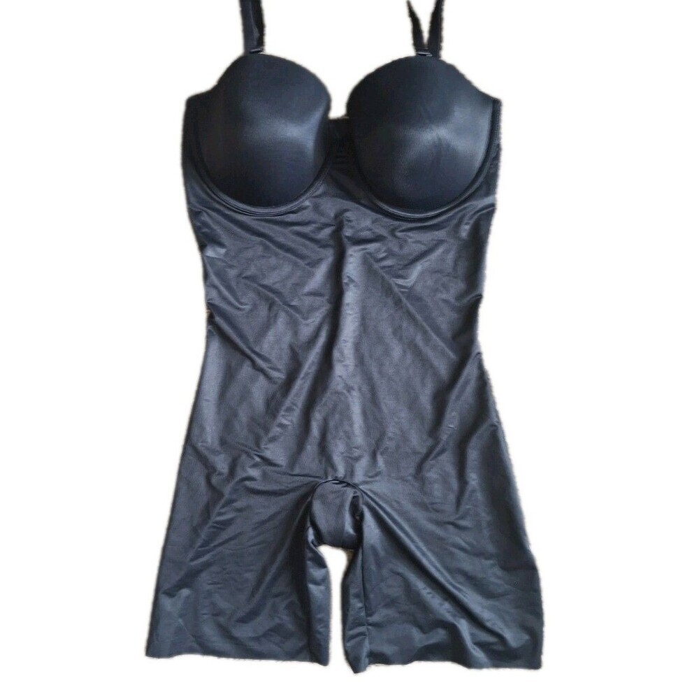 Assets Red Hot Spanx Shapewear Bodysuit Convertible Cupped Large Black Slim